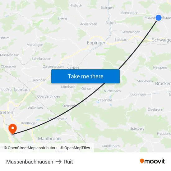 Massenbachhausen to Ruit map