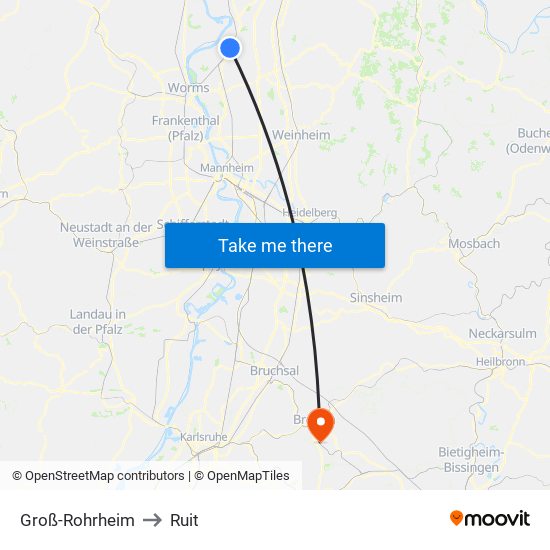 Groß-Rohrheim to Ruit map