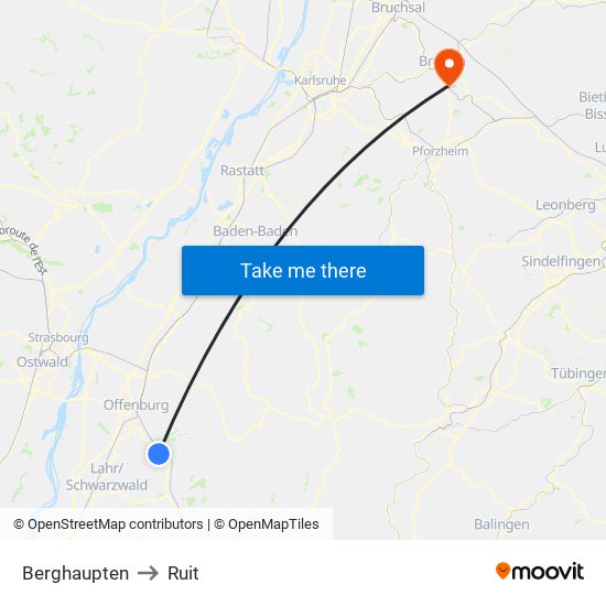 Berghaupten to Ruit map