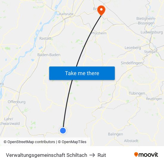 Verwaltungsgemeinschaft Schiltach to Ruit map