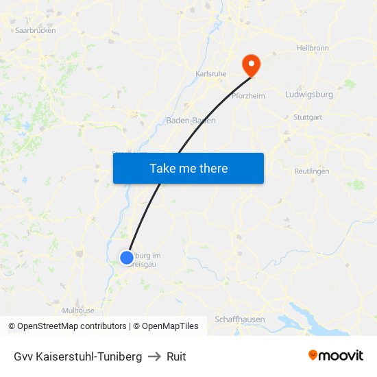 Gvv Kaiserstuhl-Tuniberg to Ruit map