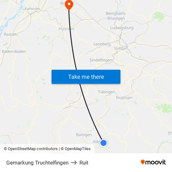 Gemarkung Truchtelfingen to Ruit map