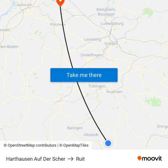 Harthausen Auf Der Scher to Ruit map