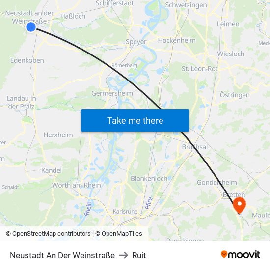 Neustadt An Der Weinstraße to Ruit map