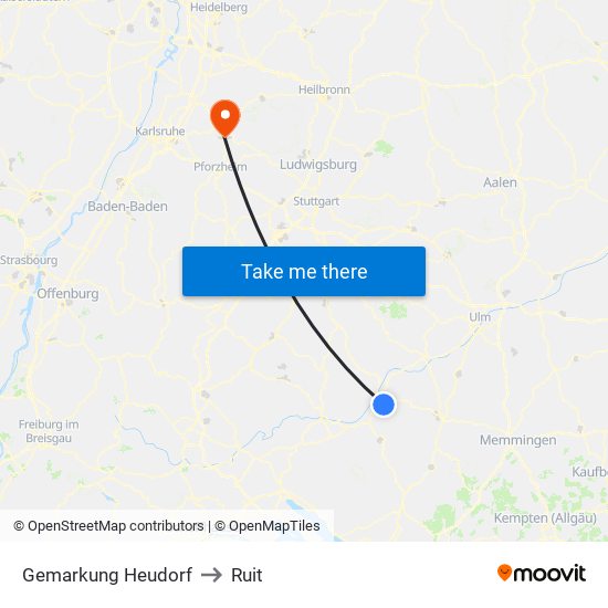 Gemarkung Heudorf to Ruit map