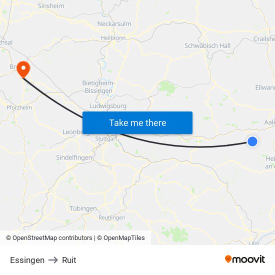 Essingen to Ruit map