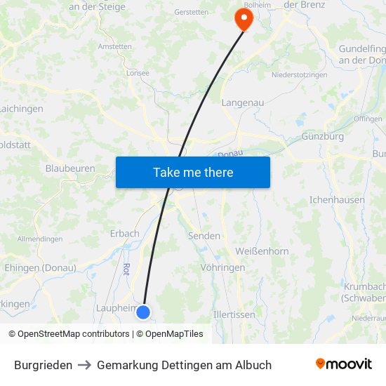 Burgrieden to Gemarkung Dettingen am Albuch map