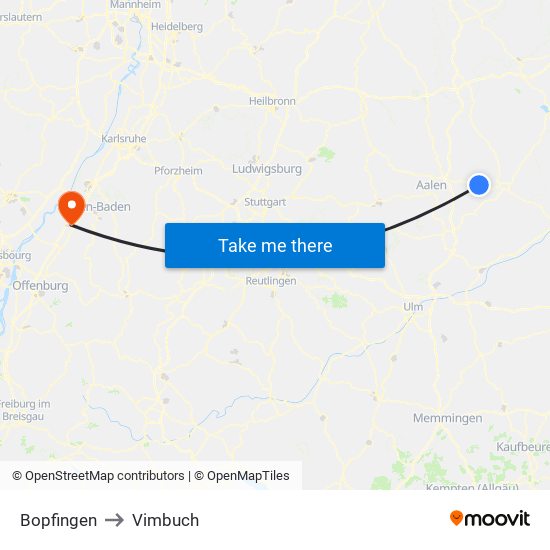 Bopfingen to Vimbuch map