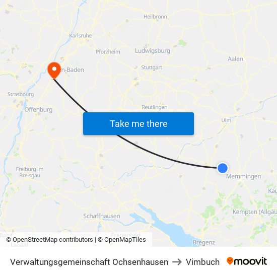 Verwaltungsgemeinschaft Ochsenhausen to Vimbuch map