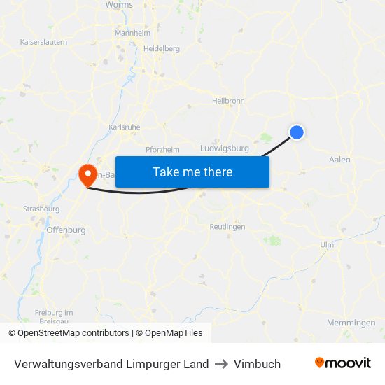 Verwaltungsverband Limpurger Land to Vimbuch map