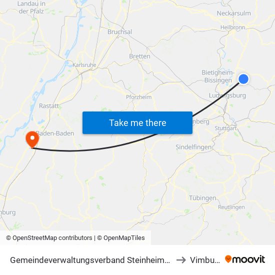 Gemeindeverwaltungsverband Steinheim-Murr to Vimbuch map