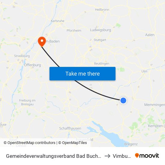 Gemeindeverwaltungsverband Bad Buchau to Vimbuch map