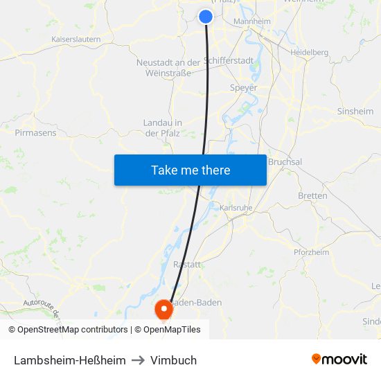 Lambsheim-Heßheim to Vimbuch map