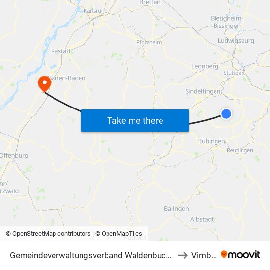 Gemeindeverwaltungsverband Waldenbuch/Steinenbronn to Vimbuch map