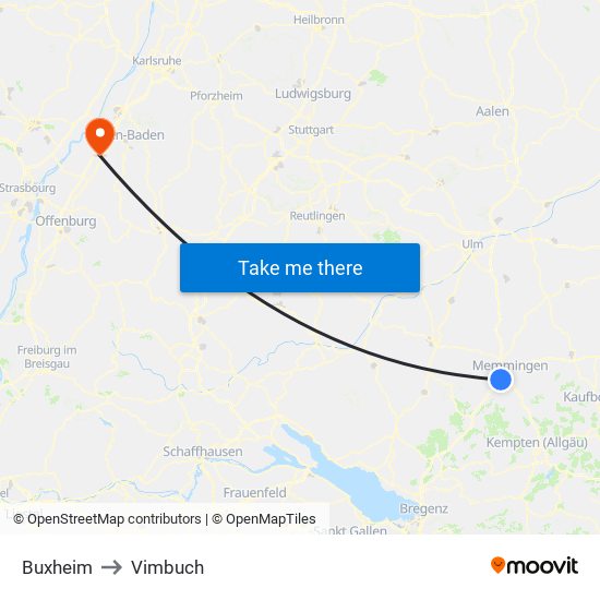 Buxheim to Vimbuch map