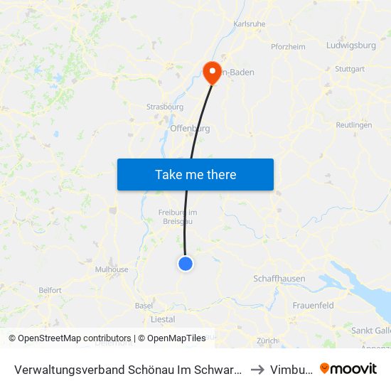 Verwaltungsverband Schönau Im Schwarzwald to Vimbuch map