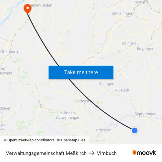 Verwaltungsgemeinschaft Meßkirch to Vimbuch map