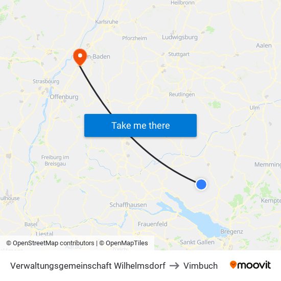 Verwaltungsgemeinschaft Wilhelmsdorf to Vimbuch map