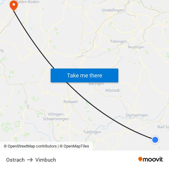 Ostrach to Vimbuch map