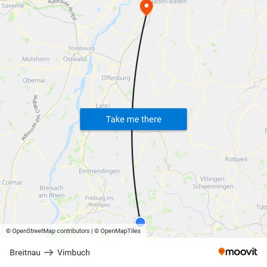 Breitnau to Vimbuch map