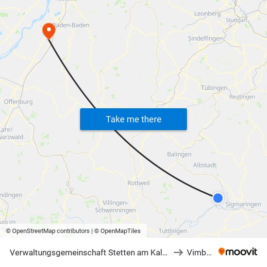 Verwaltungsgemeinschaft Stetten am Kalten Markt to Vimbuch map