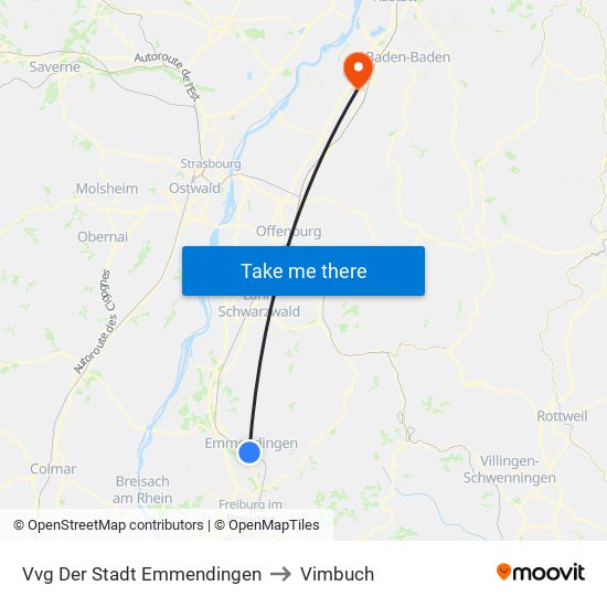 Vvg Der Stadt Emmendingen to Vimbuch map