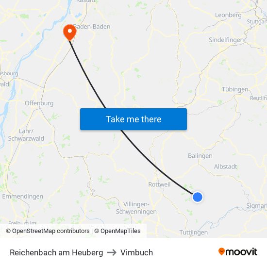 Reichenbach am Heuberg to Vimbuch map