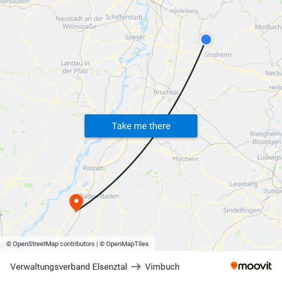 Verwaltungsverband Elsenztal to Vimbuch map