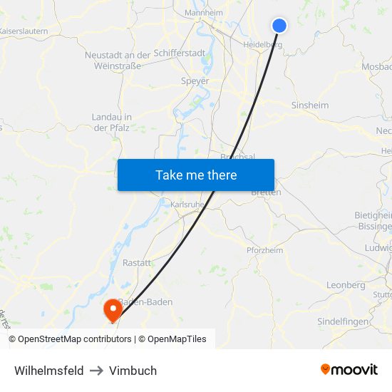 Wilhelmsfeld to Vimbuch map