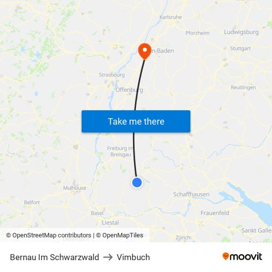Bernau Im Schwarzwald to Vimbuch map