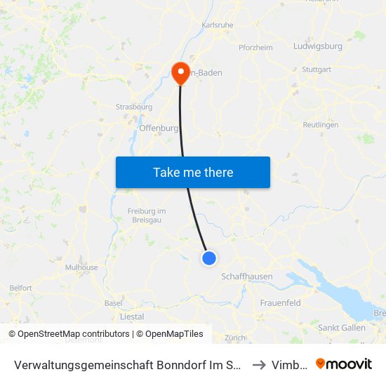 Verwaltungsgemeinschaft Bonndorf Im Schwarzwald to Vimbuch map