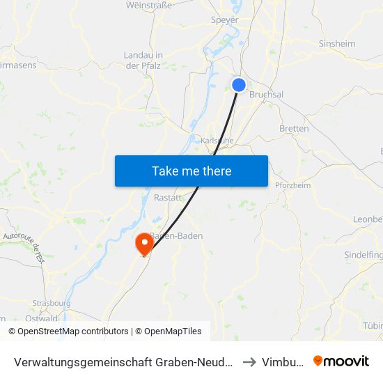 Verwaltungsgemeinschaft Graben-Neudorf to Vimbuch map