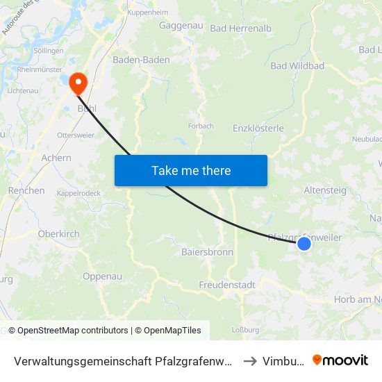 Verwaltungsgemeinschaft Pfalzgrafenweiler to Vimbuch map