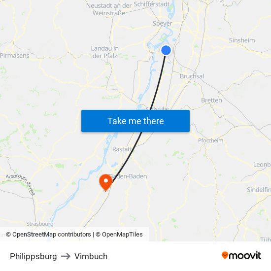 Philippsburg to Vimbuch map