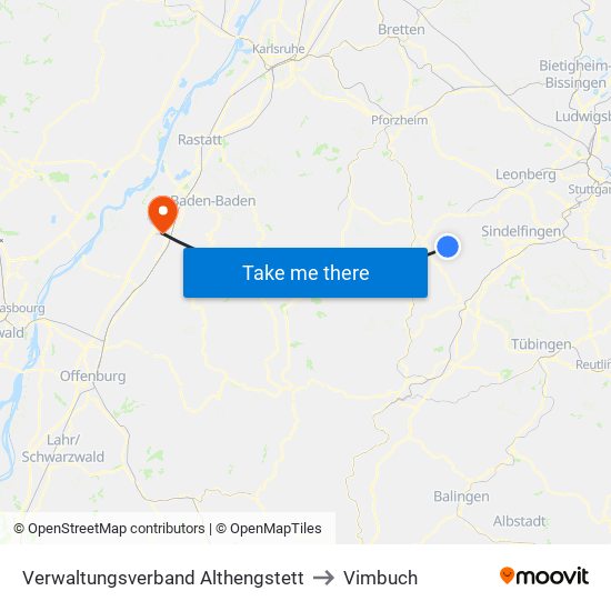 Verwaltungsverband Althengstett to Vimbuch map