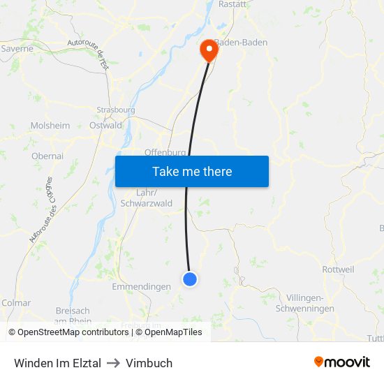 Winden Im Elztal to Vimbuch map