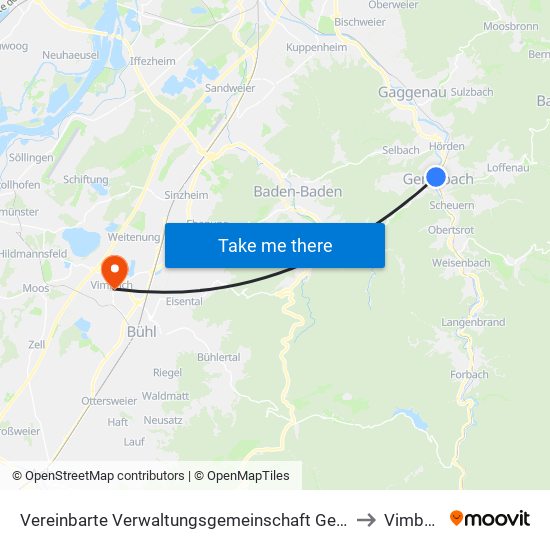 Vereinbarte Verwaltungsgemeinschaft Gernsbach to Vimbuch map