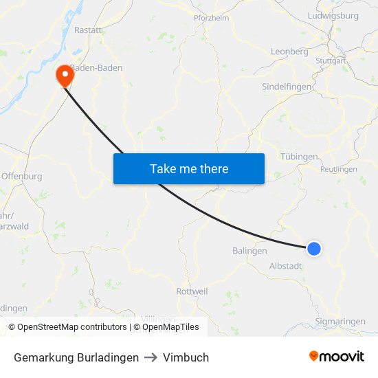 Gemarkung Burladingen to Vimbuch map