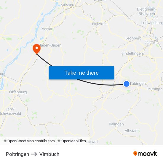 Poltringen to Vimbuch map