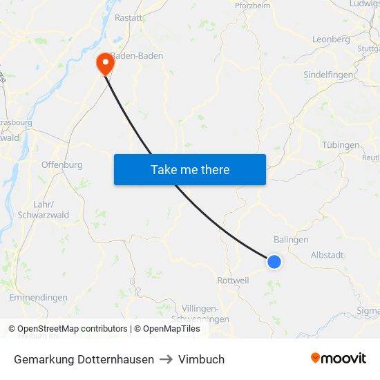Gemarkung Dotternhausen to Vimbuch map