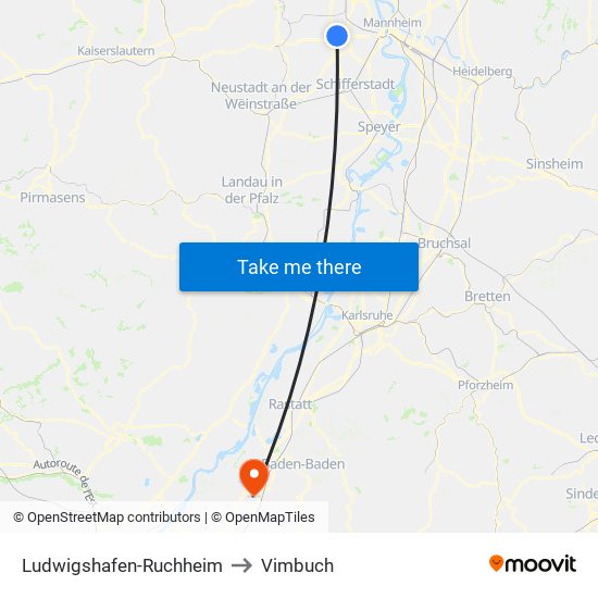 Ludwigshafen-Ruchheim to Vimbuch map