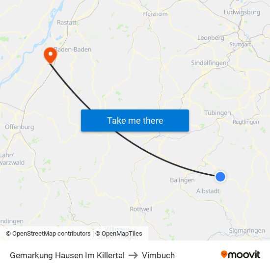 Gemarkung Hausen Im Killertal to Vimbuch map