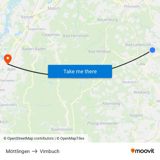 Möttlingen to Vimbuch map