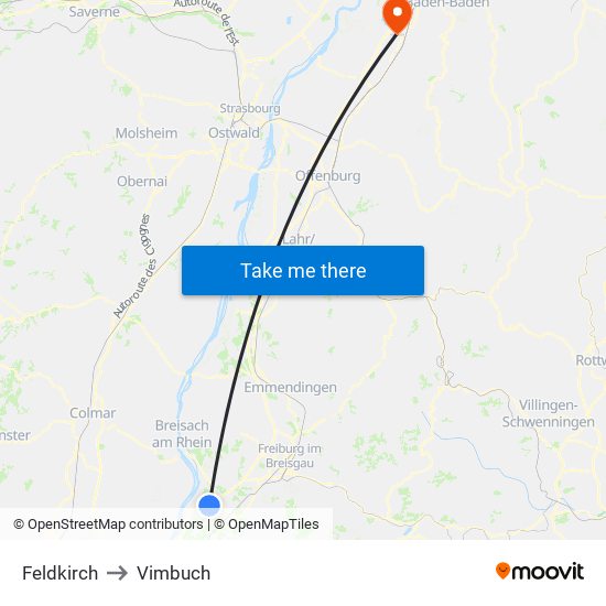 Feldkirch to Vimbuch map