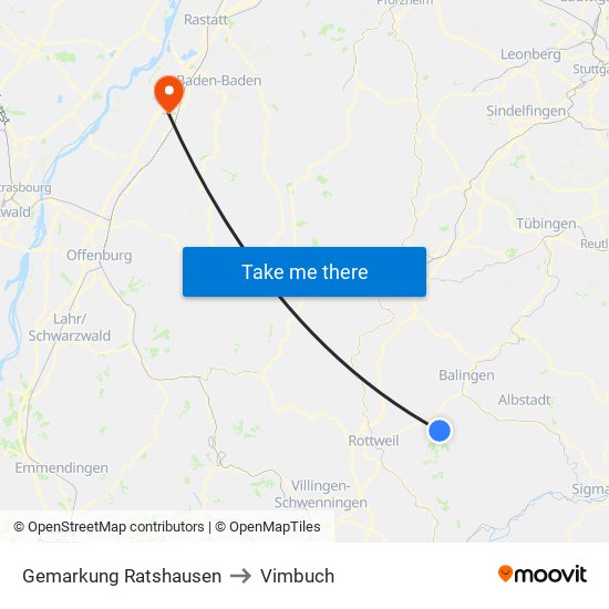 Gemarkung Ratshausen to Vimbuch map