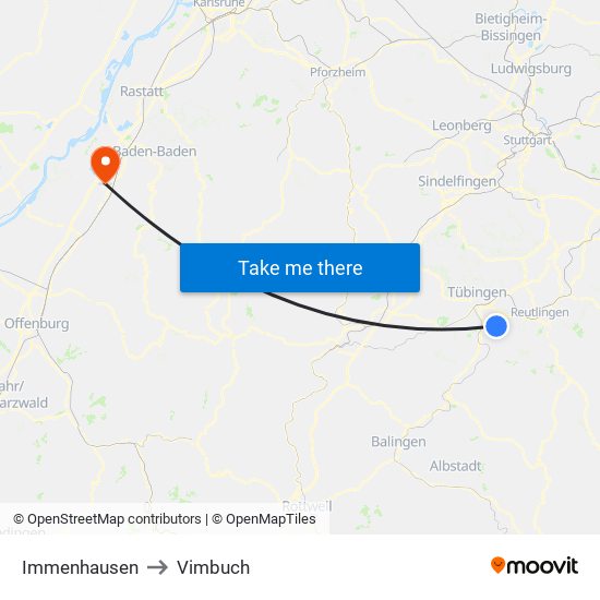 Immenhausen to Vimbuch map