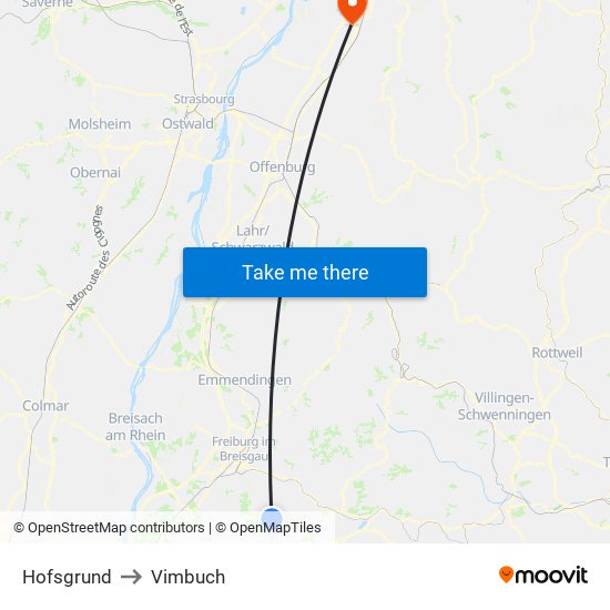 Hofsgrund to Vimbuch map