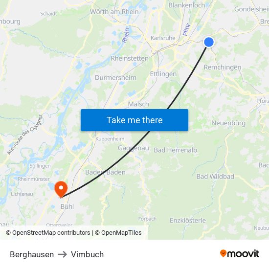 Berghausen to Vimbuch map