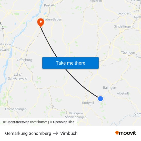 Gemarkung Schömberg to Vimbuch map