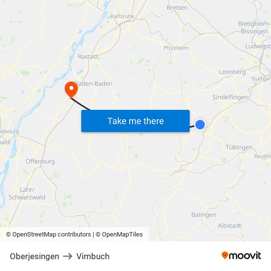 Oberjesingen to Vimbuch map